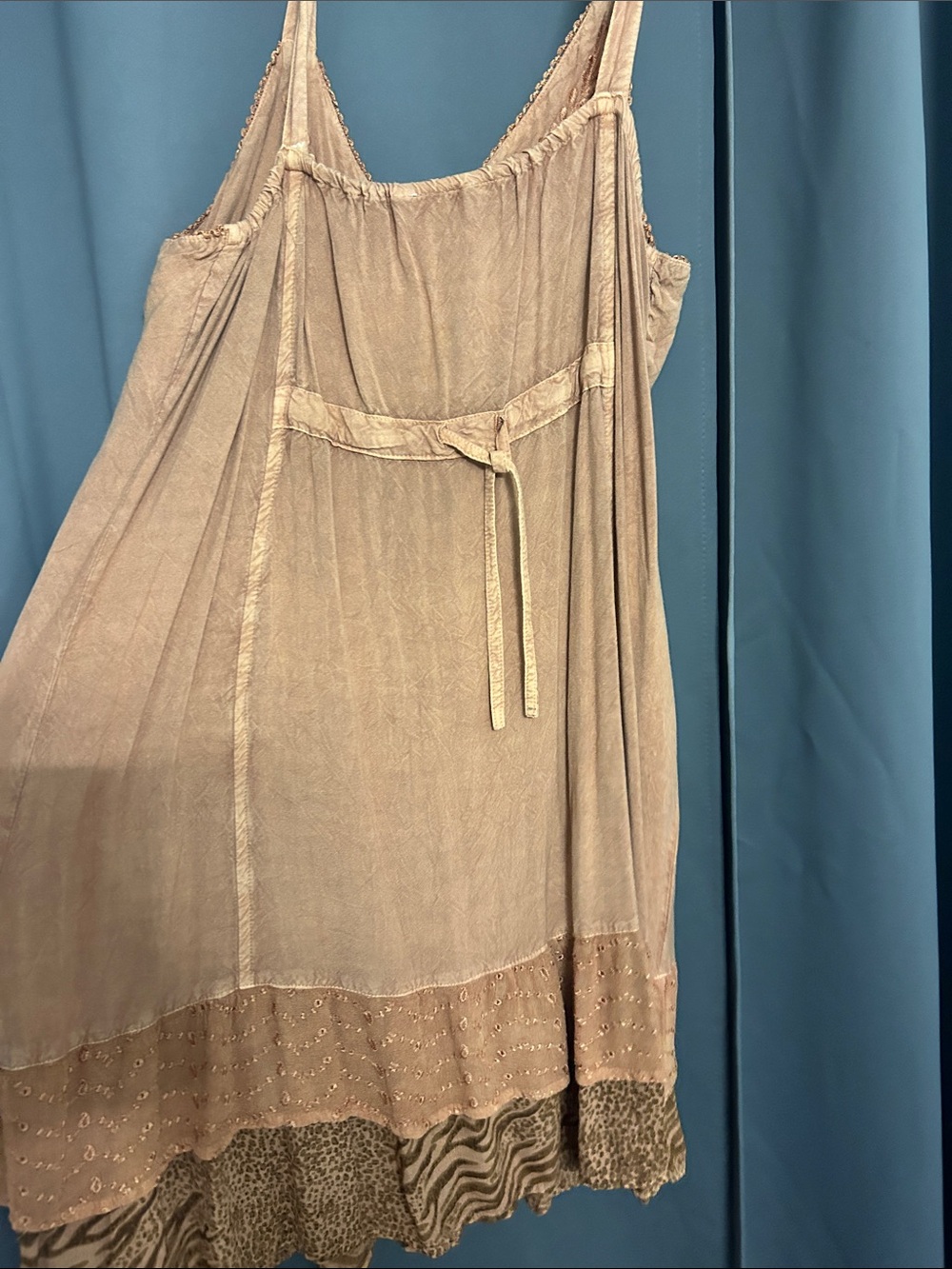 raya sun Embroidered Slip Dress in Rust Orange - Picture 4 of 5